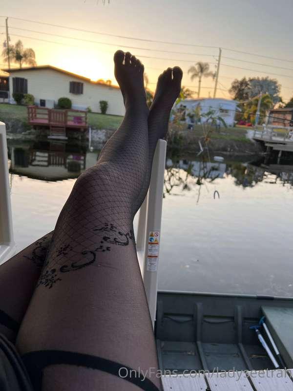 Last nights sun set on the dock. Not sure if the sunset is m..