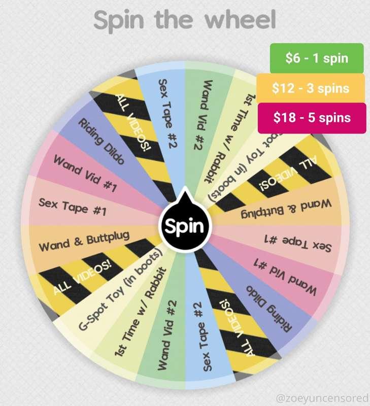 SPIN THE WHEEL (win a video call!😝)
➡️$6 - 1 spin • $12 - 3 ..