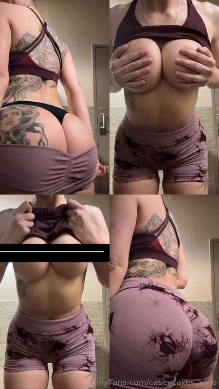 Gym bathroom photoshoot 📸 someone walked in right after I to..