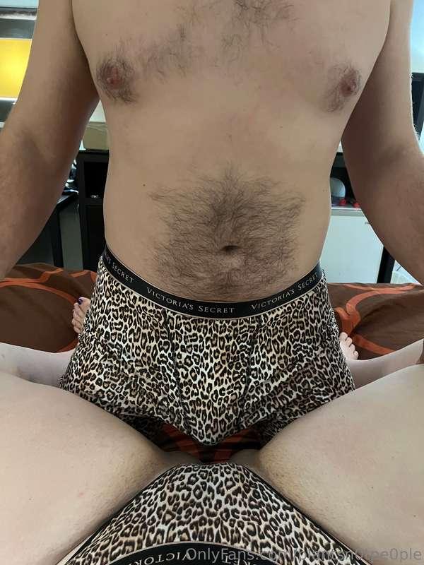 Soooooo he may be wearing my VS boyshorts. But matching undi..