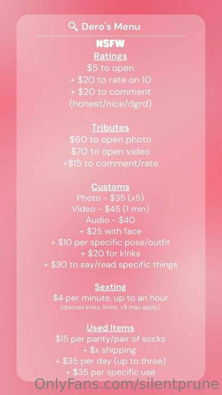 💛  ***My Menu***  💛

You can find both *SFW* and *NSFW* opti..