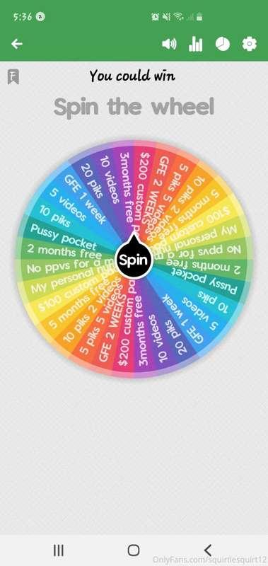 Limited time 
$5 for one spin 
$10 for 2 
$15 for 4