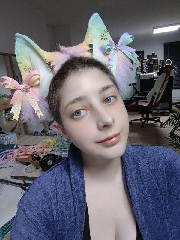 Rainbow kitten - ears and tail craft bts