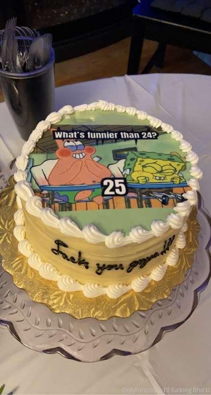 Heh. I custom ordered me and my cousin and my bff’s cake. Wh..