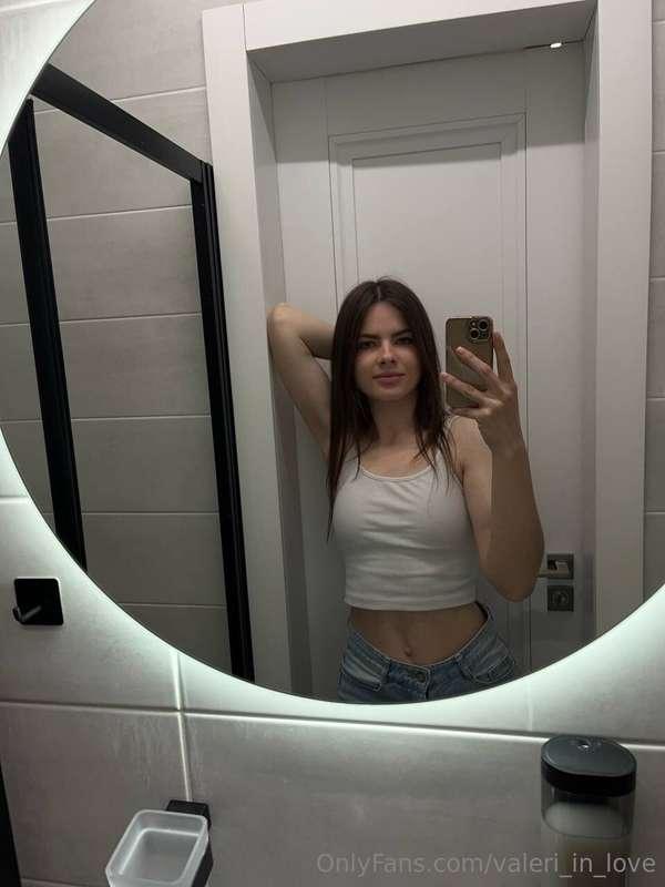 Selfie in the bathroom 😇 After a hard day I want to take a b..