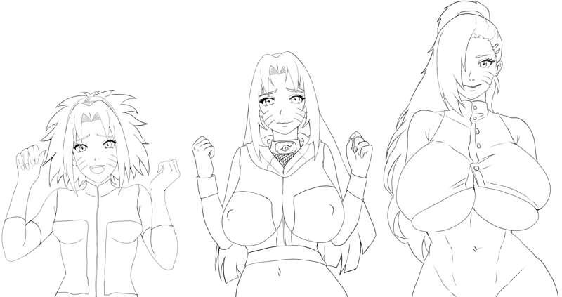 Naruto size evolution with sketch for part 3 included!