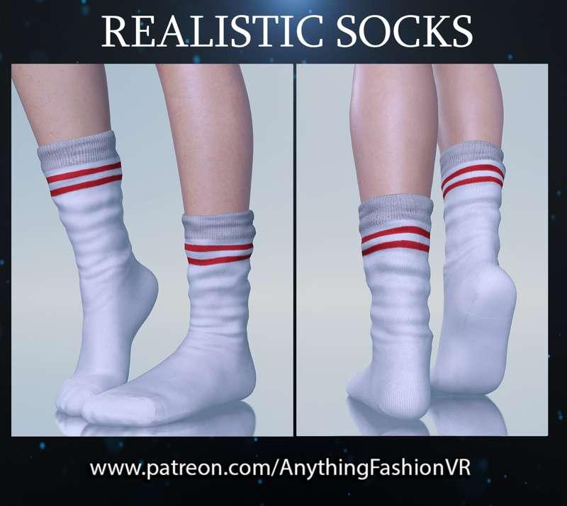 Red stripe wrinkled socks