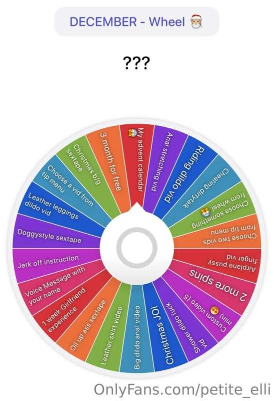 DECEMBER - Spin the Wheel 😍🥳
1 spin - 15$
3 spins - 35$
5 sp..