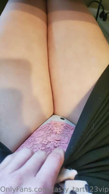 Just a little peek under my skirt while I wait for this meet..
