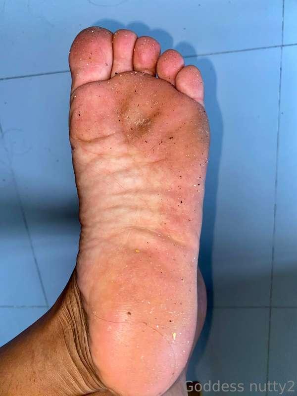 my feet getting dirty again after walking barefoot in the ho..