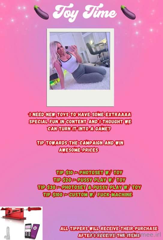 I need new toys to have some extraaaa special fun in content..