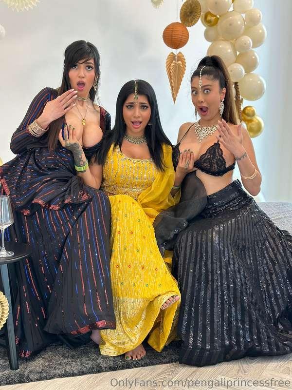 Imagine touching our boobs, all 3 goddesses 🥵🥵🥵 @aaliyah.yas..
