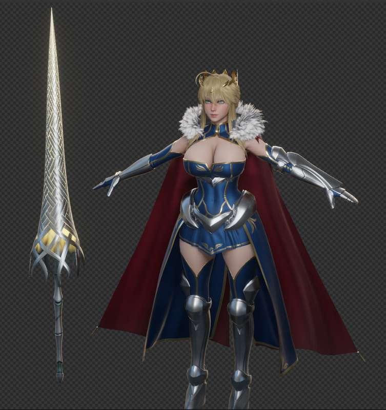 Beta Release v02 - Artoria Pendragon Lancer - Updated Blender ARP Rig