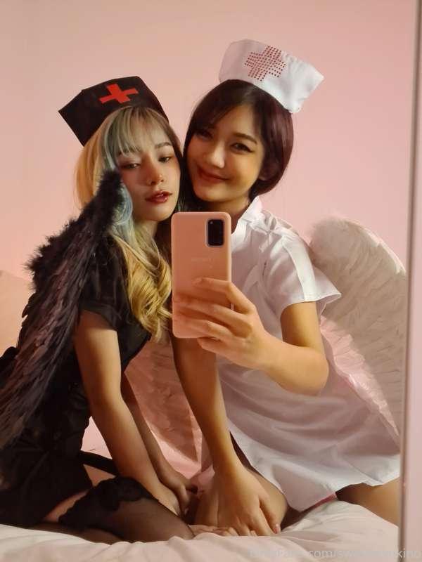 My little devil nurse @erikasong 👩🏻‍⚕️🚑