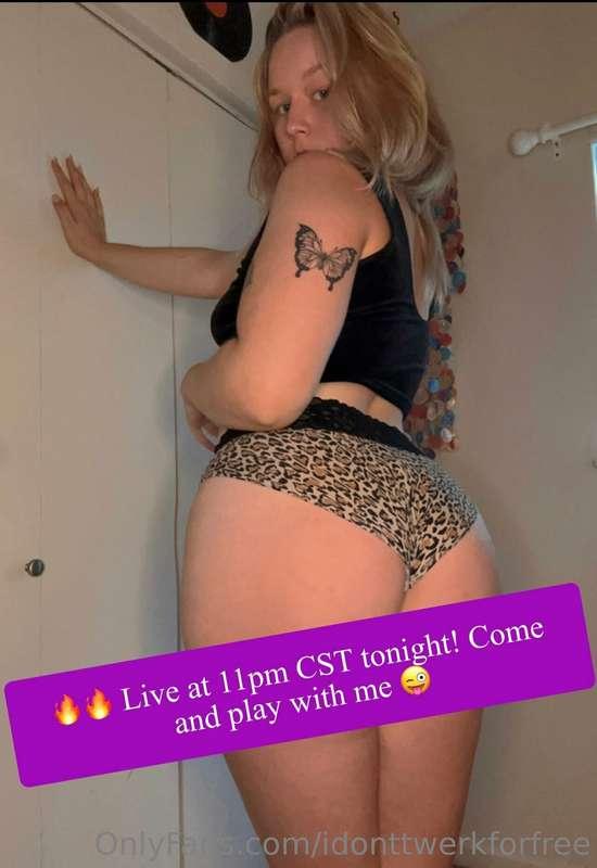 🔥🔥 Don’t miss my girl, @snowbaby555 live tonight at 11pm CST..