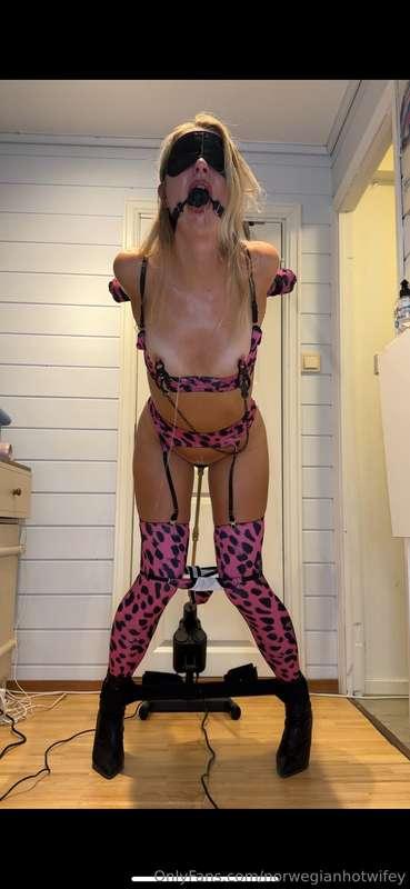Stay tuned for more bondage with the fucking machine and the..