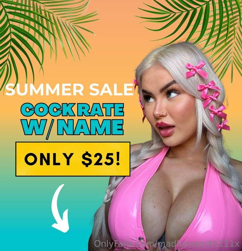 ***SUMMER SALE!*** 💦  🚨 **ONLY TWO SPOTS LEFT!** 🚨 *$25 COCK..