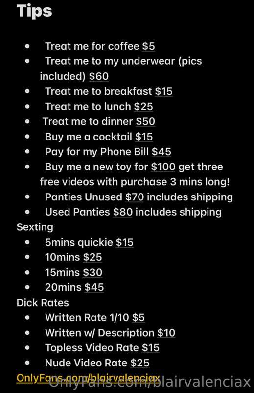 I’ve updated my tip menu xo
Much appreciated 💋