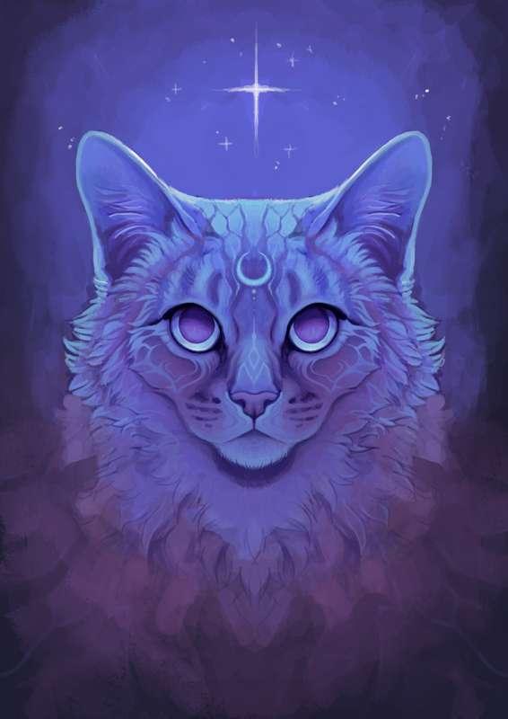 Moon Kitty Painting WIP