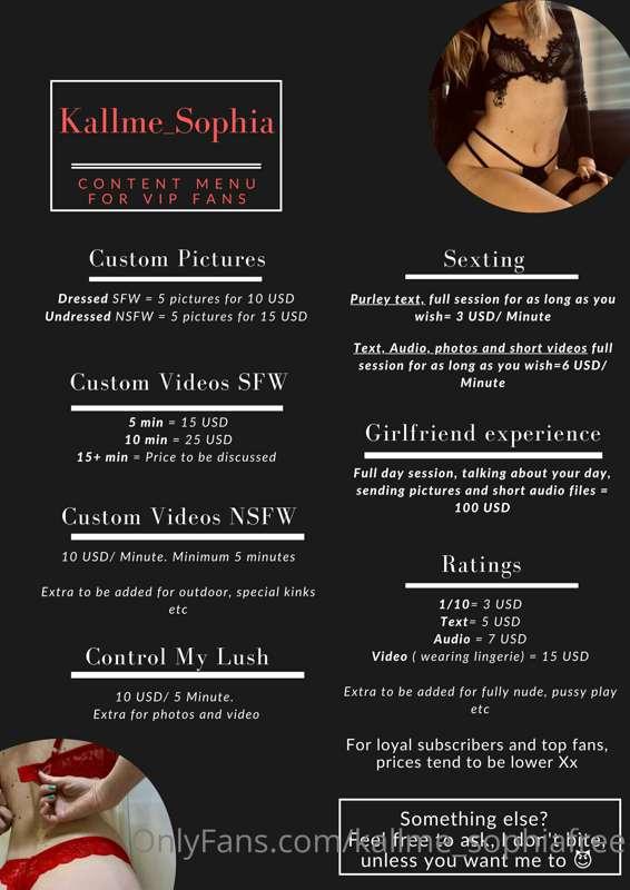 Custom menu for my Free page. 
Prices are a lot lower on my ..