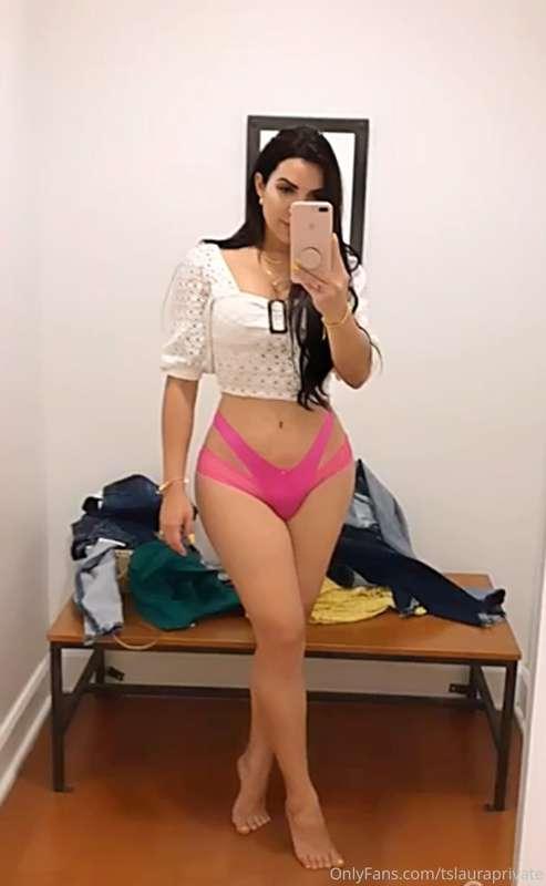 So today I went to go try out some clothes in the fitting ro..