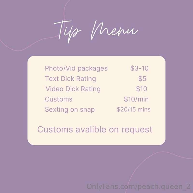Updated tip menu 💋

Come join my VIP for a bit of a discount