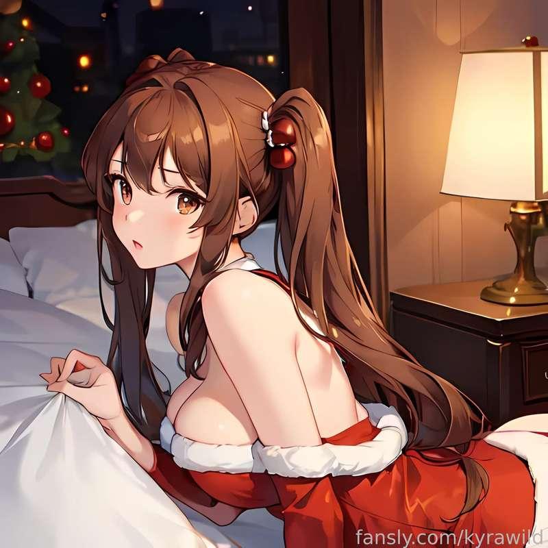xmas photoshoot in xmas lingerie🎁  and now unwrap your gift (me)