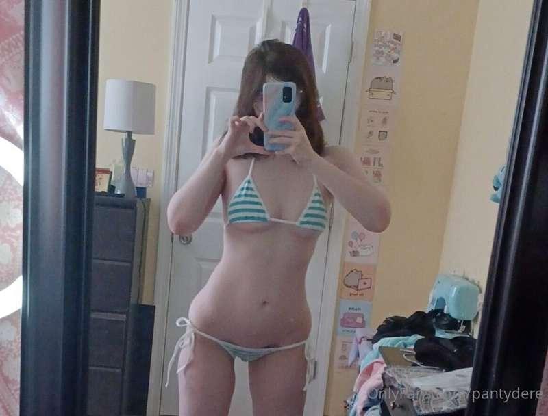 Teal striped bikini! ;)
