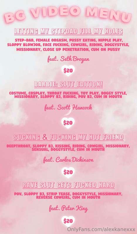 New updated BG Video menu!!! I’m going to be updating all my..