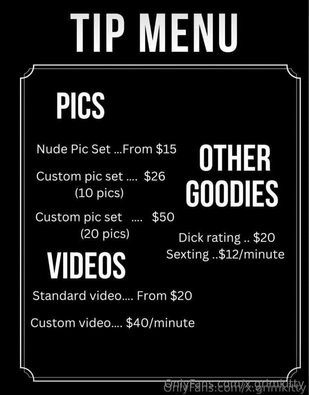 hey babes!! all week my tip menu will be discounted!! (And t..