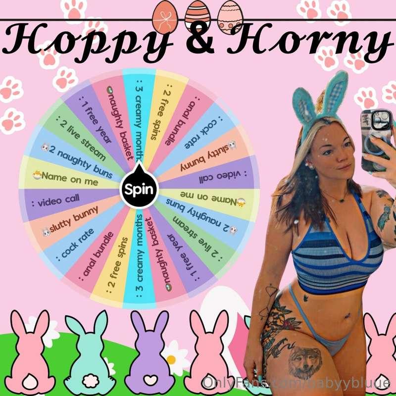 🐰𝐇𝐨𝐩𝐩𝐲 𝐚𝐧𝐝 𝐇𝐨𝐫𝐧𝐲🐰Spin the wheel and fill your basket this Ea..