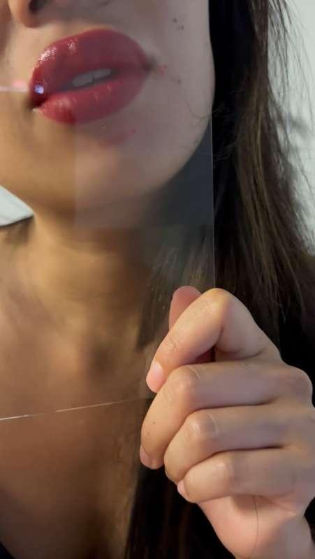 Glass kissing and licking