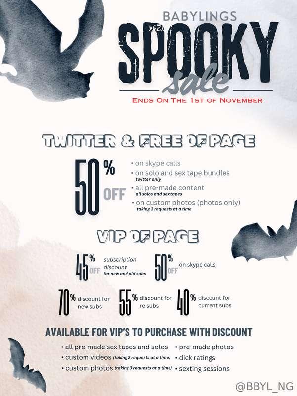 - SPOOKY SALE -hey babes, I’m currently holding a Halloween ..