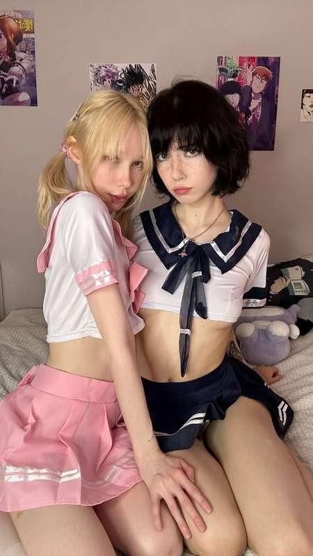 you want to spank those asses??🤍🎀🤍
my frends @lilicapie #schoolgirl #smalltits #petite  #gg #girlgirl #lesbian 
#shorthair