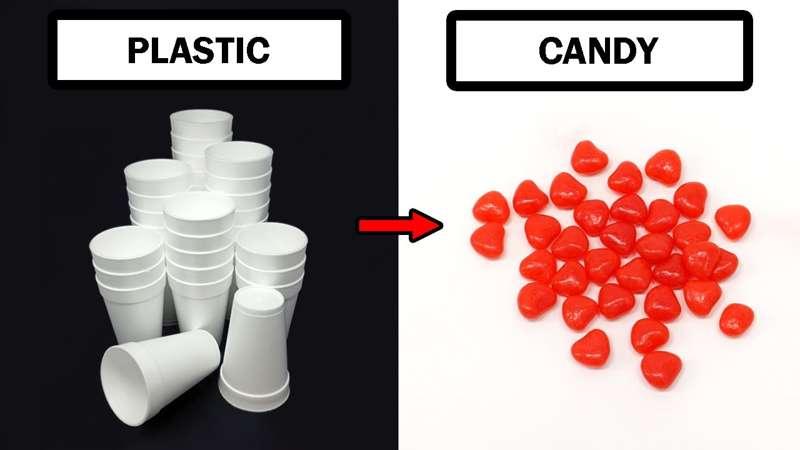 Turning styrofoam into cinnamon candy!