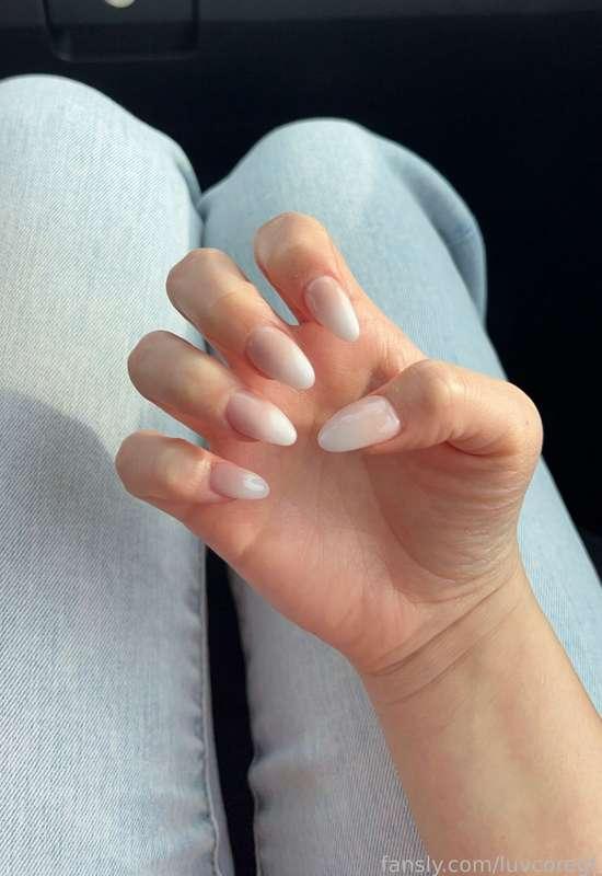 i got my nails done yesterday... 🥰 wanna see how they look when i'm spreading my pussy?