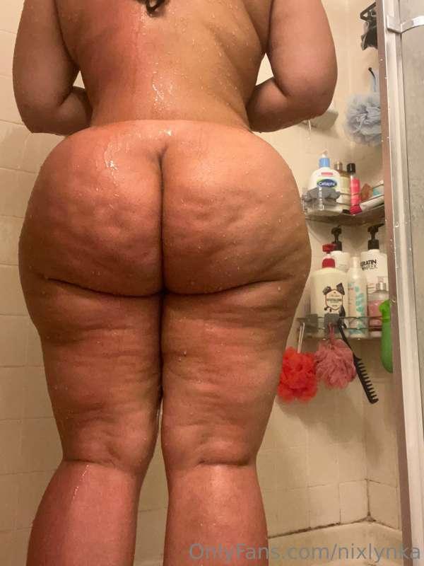 I was washing my sweaty huge ass. How much bigger do you thi..