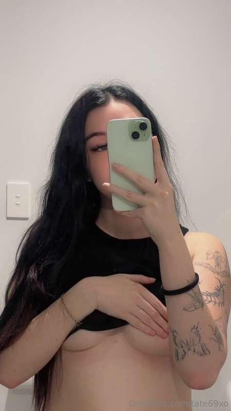 You can stare at my tits and just say ur looking at my tatto..