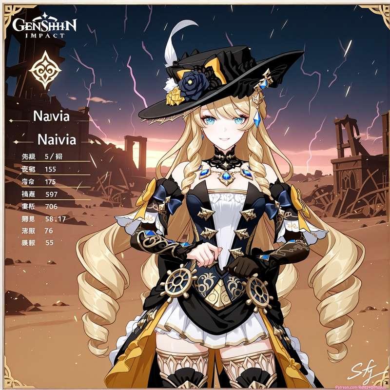 Navia of Genshin Impact Sexy Poses [Gen 2.5]