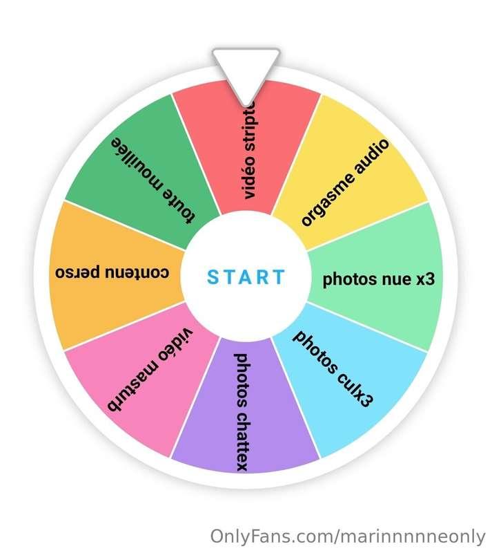 Viens faire tourner la roue 🔞🔥🥵   1 tour 6$ 2 tours 10$ 3 to..