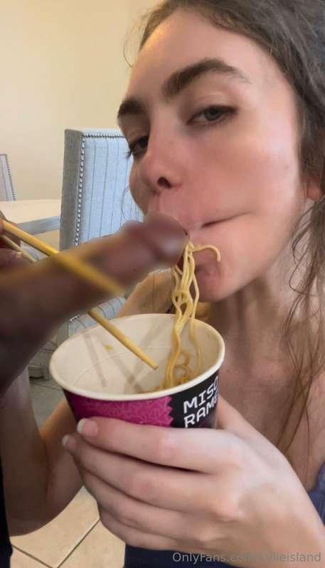 A dick in my noodles??! Obviously I had to suck it 😜 chopsti..