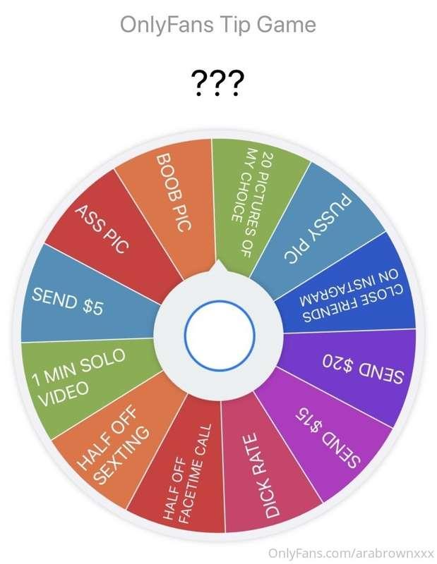TIP GAME AT 8 PM EST!!  $3 PER SPIN!!! SEND TIP AMOUNT WITH ..