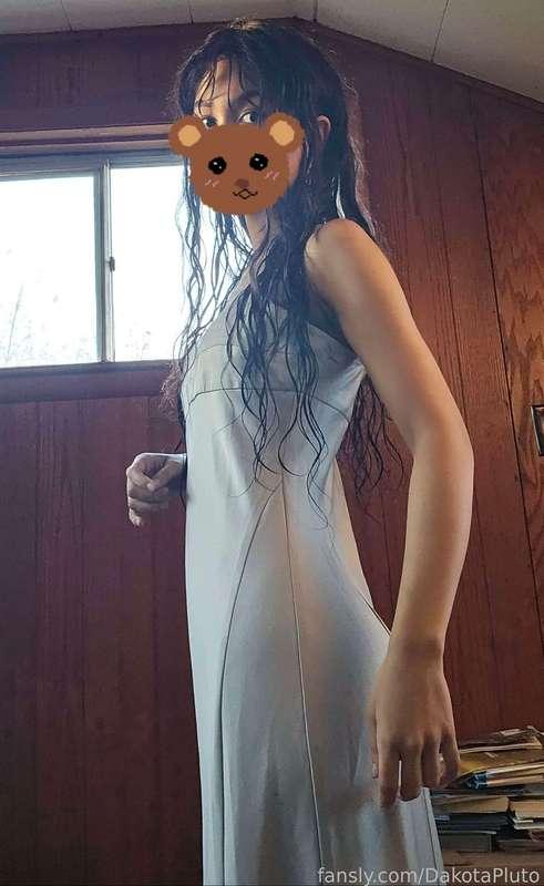 I'm in my cute lil prom dress for you after we snuck into your room 😇 but now you want me to strip for you? hmm.... oki daddy :3

#fyp #petite #cute #teen #biracial #skinny #tiny #dress