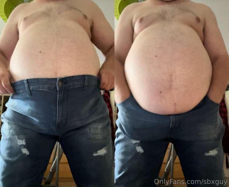 So…jeans under belly ? Or over belly ? 🤔