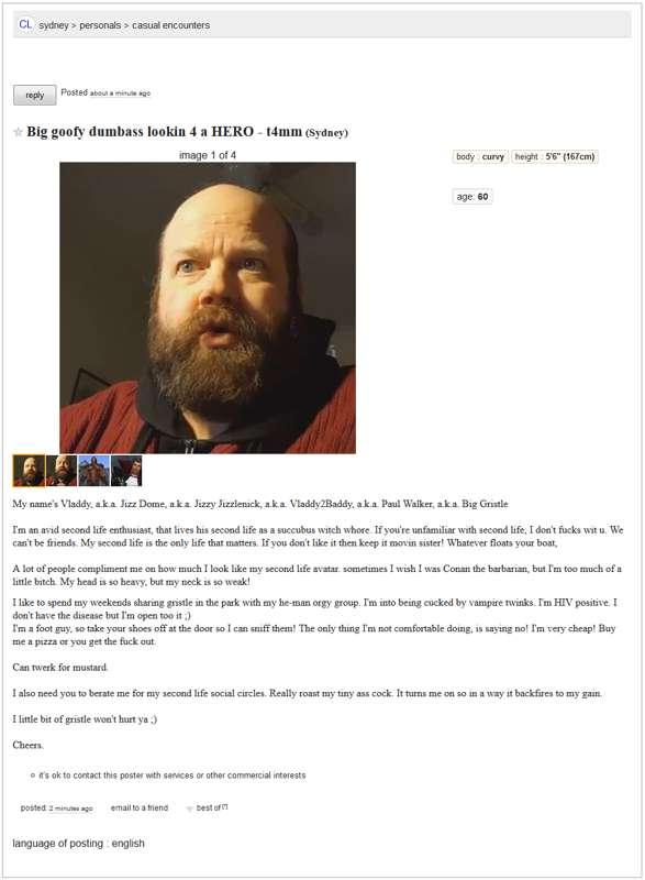 The Vladdy Craigslist Post