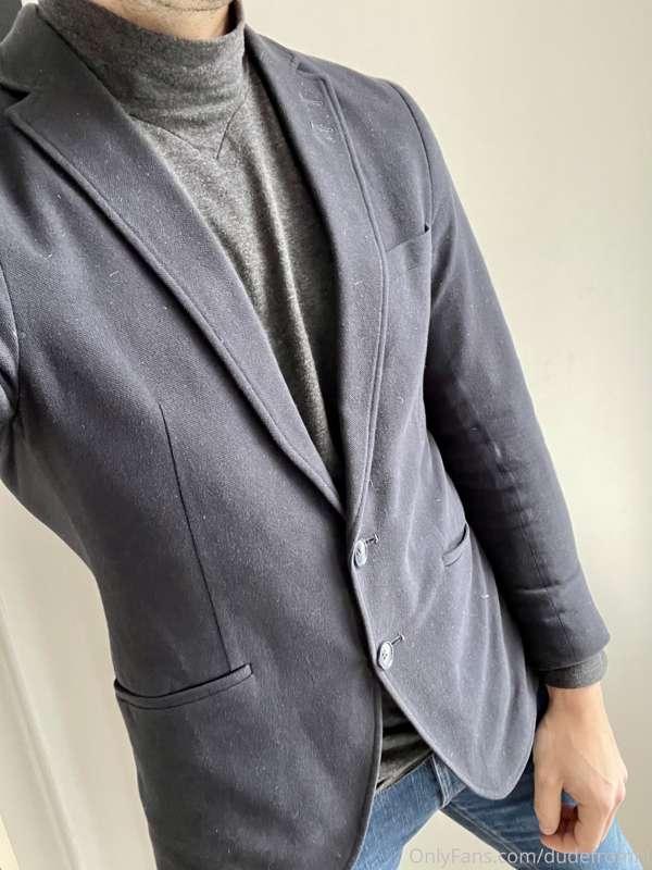 Underneath my work outfit is always a big cock, ready for ac..