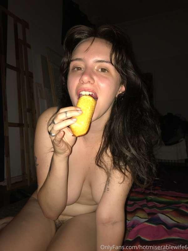 objectively BAD photos of me post-sex eating a twinkie but i..