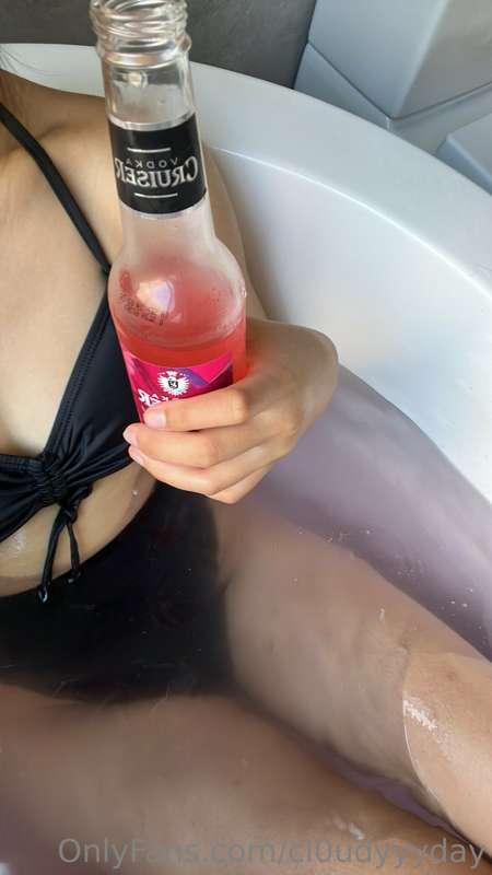 away on a beach trip, relaxing in a steamy hot bath, wishing..