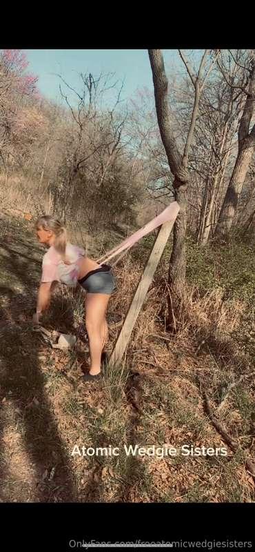 The wedgie sisters never miss a wedgie opportunity. The wedg..