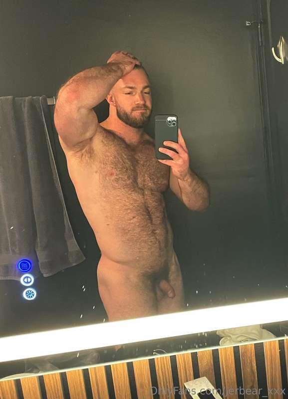 Feeling refreshed after a nice hot shower